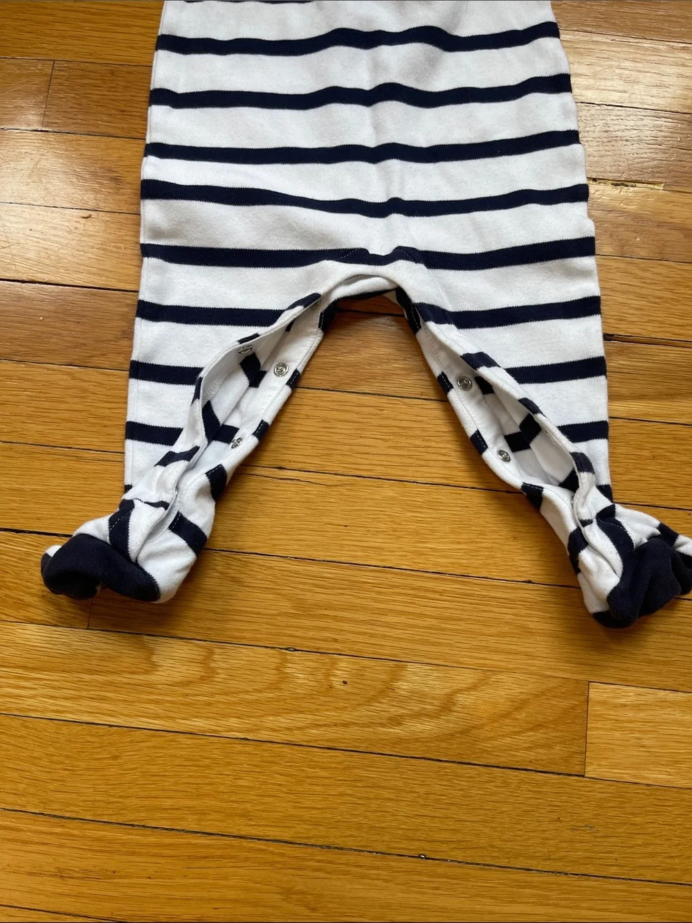 Janie & Jack Navy & White 6-12m Footed One-Piece